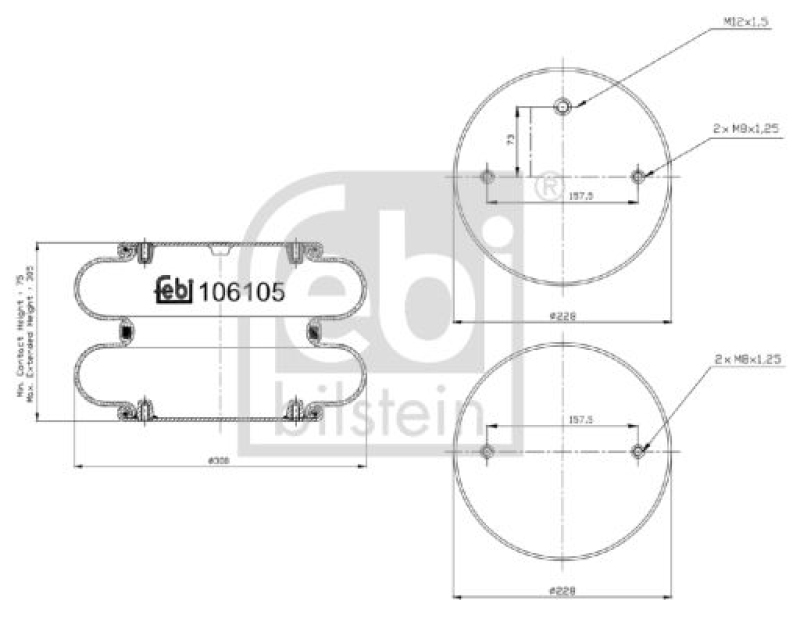 FEBI BILSTEIN 106105 Luftfederbalg für Bergische Achsen