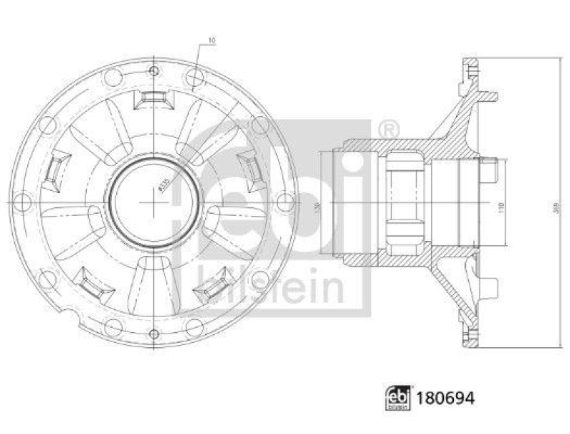 FEBI BILSTEIN 180694 Radnabe ohne Radlager für M A N