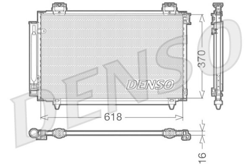 DENSO DCN50016 Kondensator A/C TOYOTA COROLLA Verso (ZER_, ZZE12_, R1_) 1.8 (2004 - 2009)