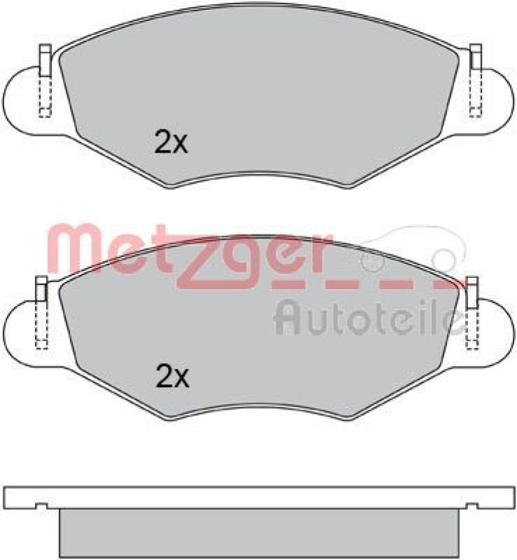 METZGER 1170059 Bremsbelagsatz, Scheibenbremse WVA 23 597