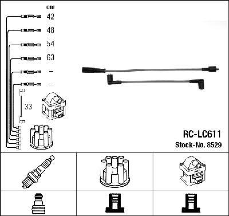 NGK 8529 Zündleitungssatz RC-LC611 |Zündkabel