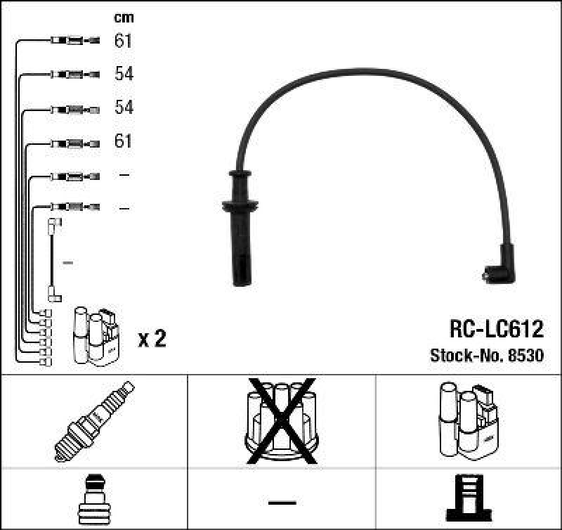 NGK 8530 Zündleitungssatz RC-LC612 |Zündkabel