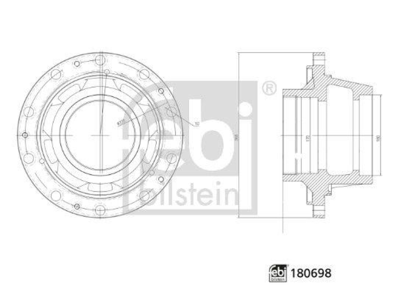 FEBI BILSTEIN 180698 Radnabe ohne Radlager für M A N