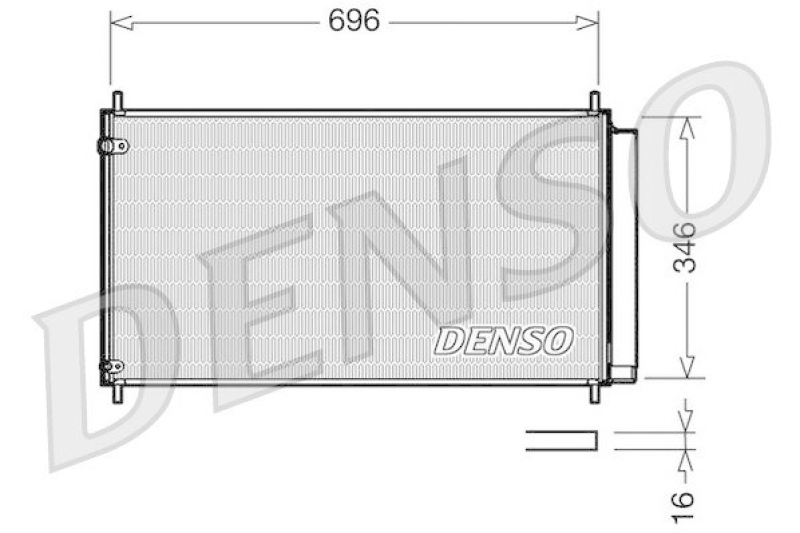DENSO DCN50022 Kondensator A/C TOYOTA AURIS (NRE15_, ZZE15_, ADE15_, ZRE15_, NDE15_) 1.6 VVTi (2007 - )
