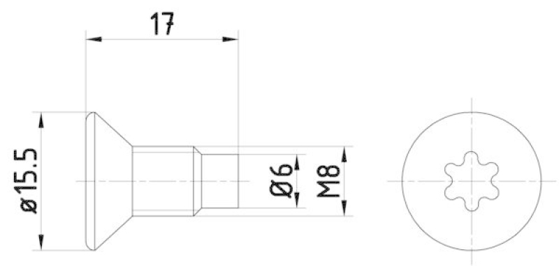 HELLA 8DZ 355 209-041 Schraube, Bremsscheibe für RENAULT/DACIA/OPEL/...