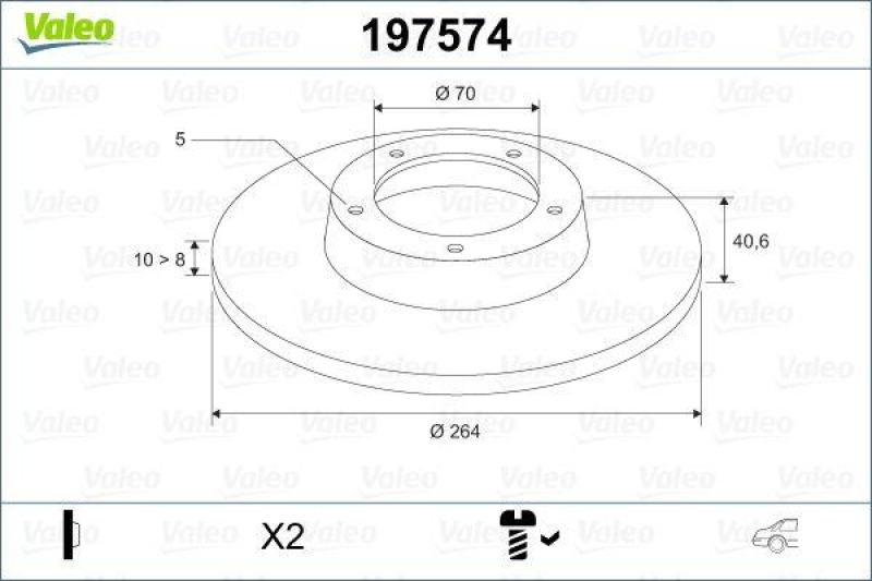 VALEO 197574 Bremsscheibe