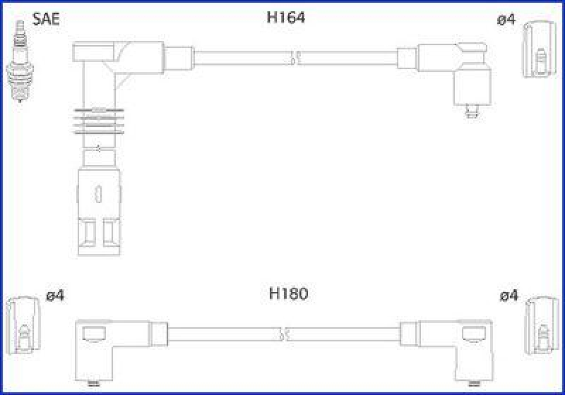 HITACHI 134700 Zündkabelsatz für SEAT u.a.