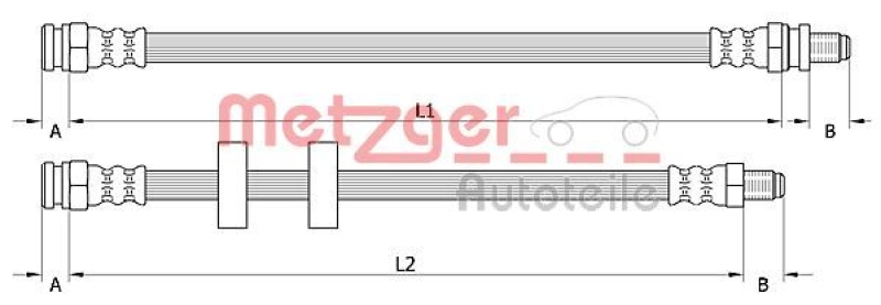 METZGER 4110995 Bremsschlauch für SMART HA links/rechts