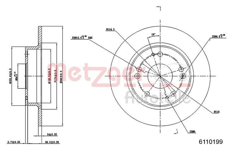 METZGER 6110199 Bremsscheibe Lack/Ks f&uuml;r HONDA HA