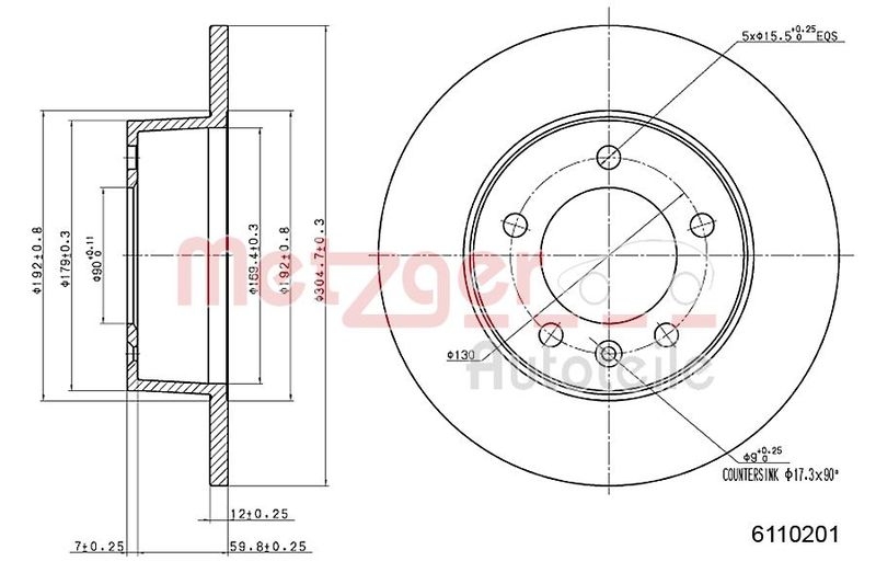 METZGER 6110201 Bremsscheibe Lack/Ks für OPEL/RENAULT HA