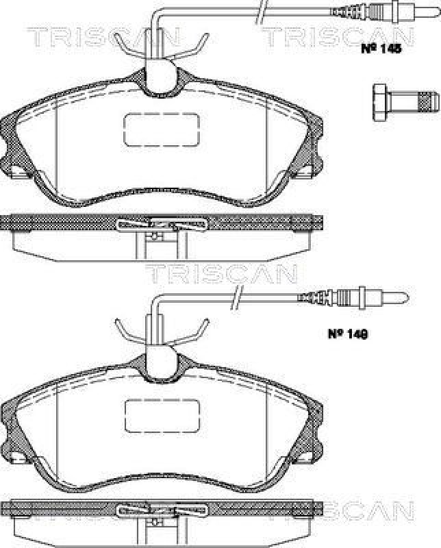 TRISCAN 8110 28008 Bremsbelag Vorne für Citroen, Peugeot