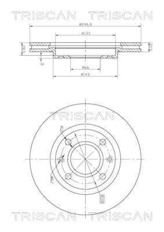 TRISCAN Bremsscheibe COATED