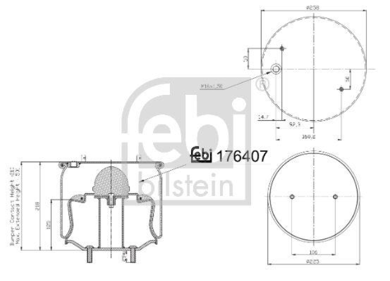 FEBI BILSTEIN 176407 Luftfederbalg mit Stahlkolben für Volvo