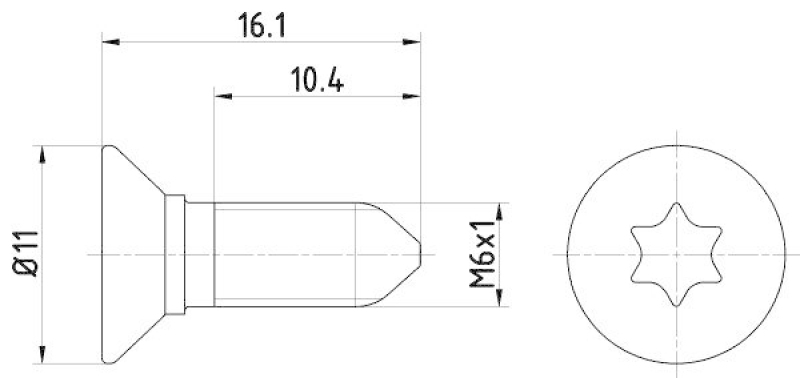 HELLA 8DZ 355 209-081 Schraube, Bremsscheibe für VW/AUDI/OPEL/SKODA/SEAT/.