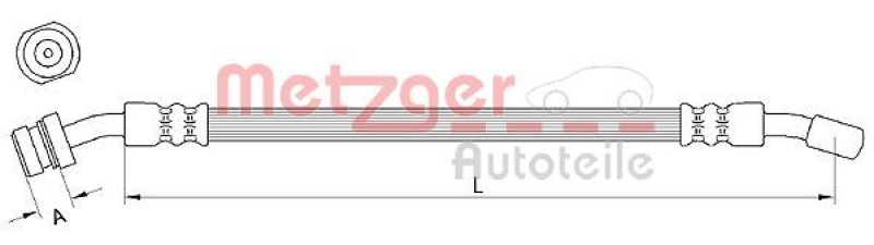 METZGER 4111029 Bremsschlauch für HYUNDAI VA links