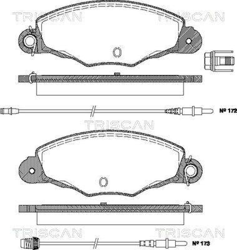 TRISCAN 8110 28012 Bremsbelag Vorne f&uuml;r Citroen, Peugeot