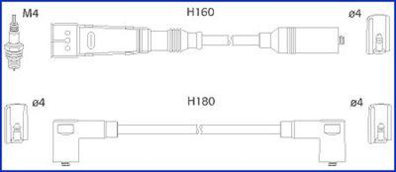 HITACHI 134705 Zündkabelsatz für SEAT u.a.