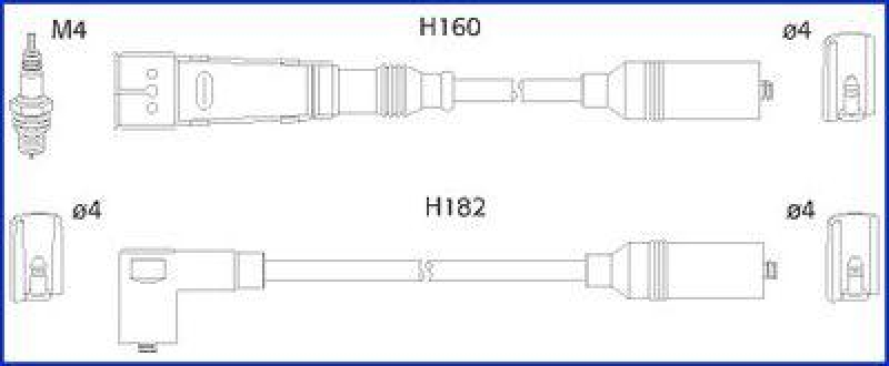 HITACHI 134706 Zündkabelsatz für SEAT u.a.