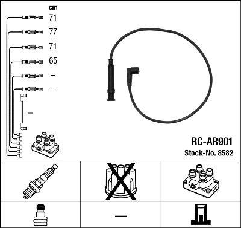 NGK 8582 Zündleitungssatz RC-AR901 |Zündkabel