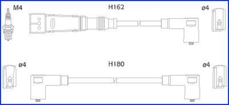 HITACHI 134707 Zündkabelsatz für SEAT u.a.