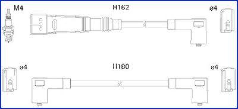 HITACHI 134707 Zündkabelsatz für SEAT u.a.