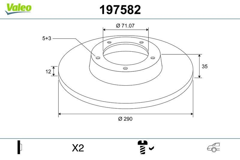 VALEO 197582 Bremsscheibe