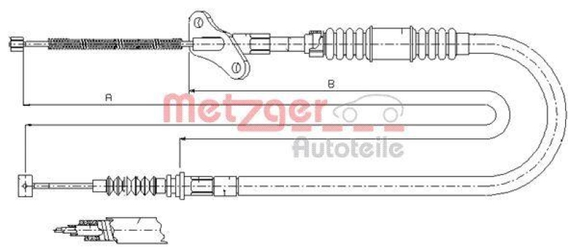 METZGER 17.2721 Seilzug, Feststellbremse für OPEL hinten links