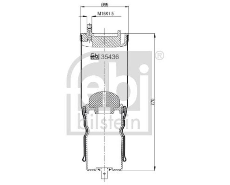 FEBI BILSTEIN 35436 Luftfederbalg für Fahrerhaus für RENAULT (RVI)