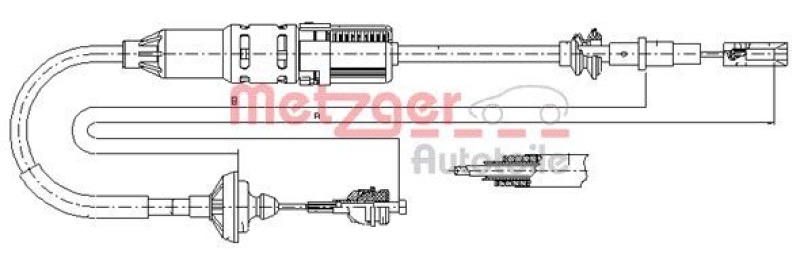 METZGER 10.3446 Seilzug, Kupplungsbet&auml;tigung f&uuml;r SEAT/VW