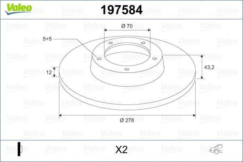 VALEO 197584 Bremsscheibe