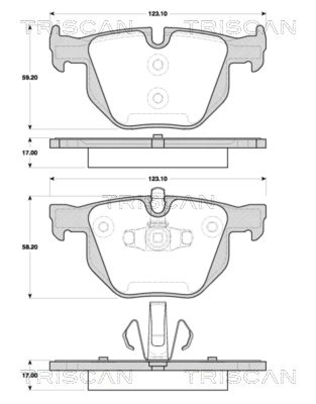 TRISCAN 8110 11030 Bremsbelag Hinten für Bmw 3-Serie