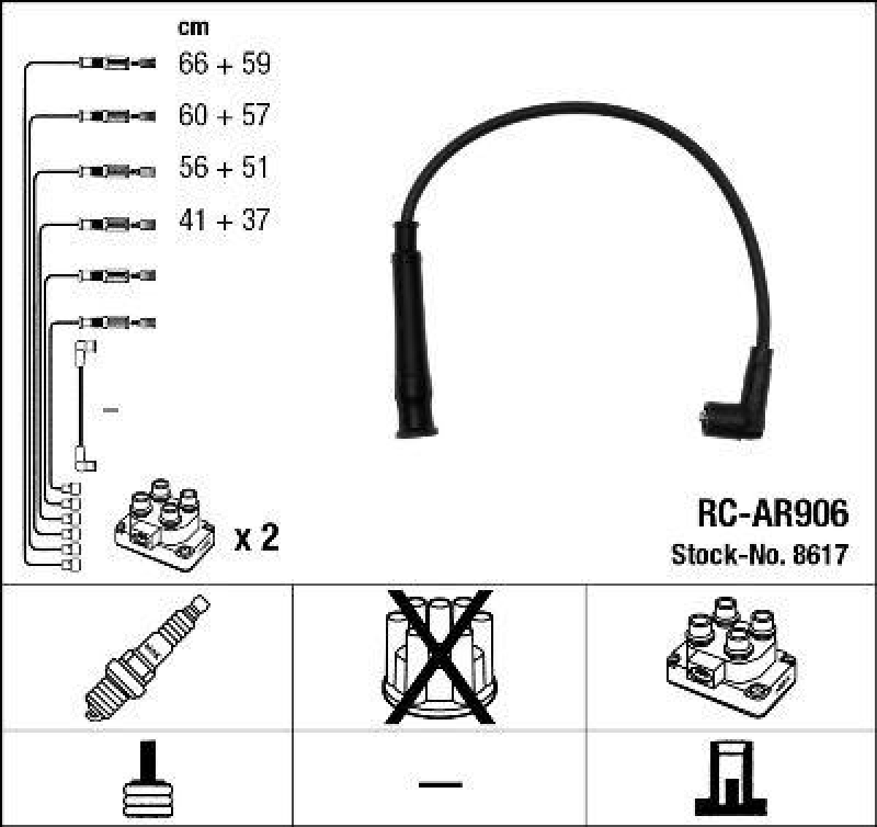 NGK 8617 Zündleitungssatz RC-AR906 |Zündkabel