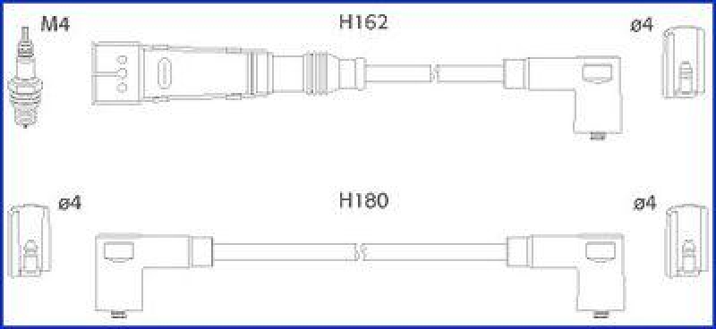 HITACHI 134715 Zündkabelsatz für AUDI u.a.