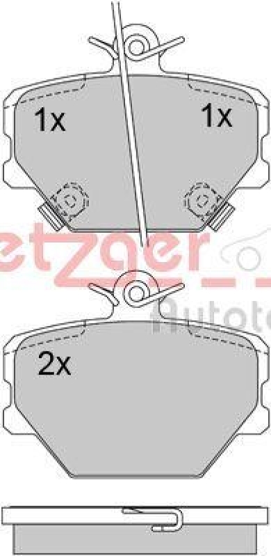 METZGER 1170077 Bremsbelagsatz, Scheibenbremse WVA 21 999