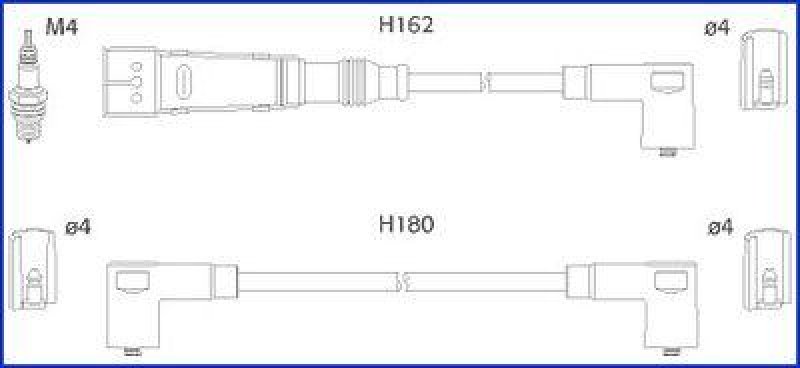 HITACHI 134715 Zündkabelsatz für AUDI u.a.