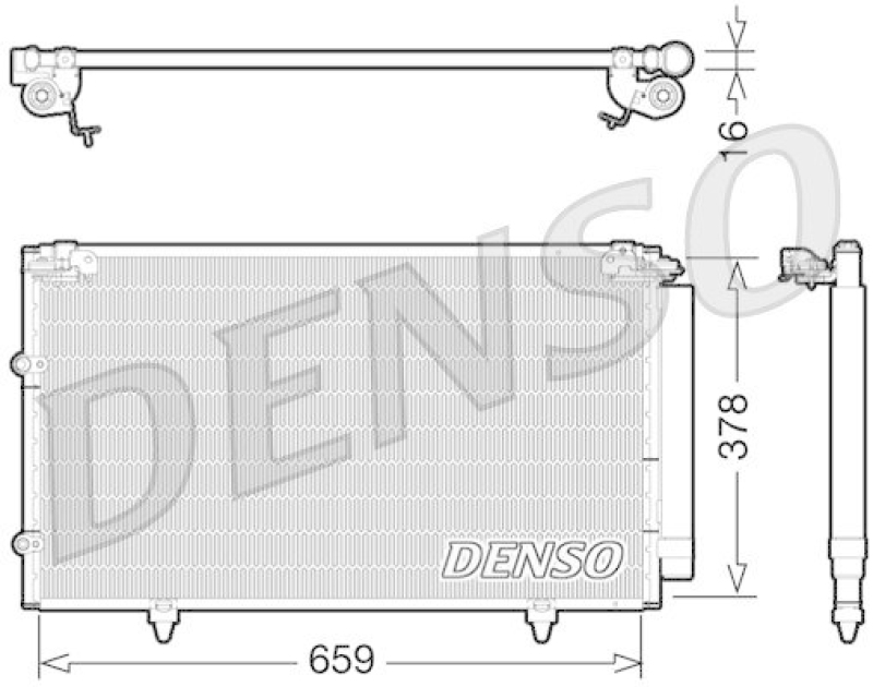 DENSO DCN51003 Kondensator A/C TOYOTA CAMRY (MCV3_, ACV3_, _XV3_) 2.4 VVT-i (2001 - 2006)