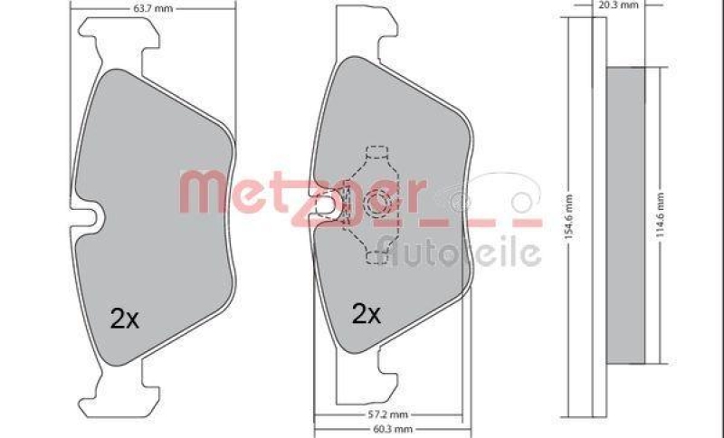 METZGER 1170078 Bremsbelagsatz, Scheibenbremse WVA 23 794