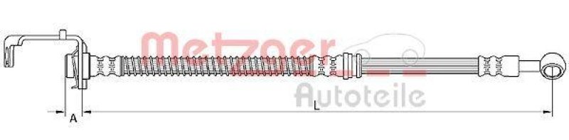 METZGER 4111049 Bremsschlauch f&uuml;r HYUNDAI HA rechts