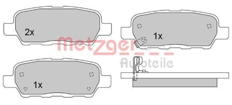 METZGER 1170079 Bremsbelagsatz, Scheibenbremse WVA 23 872