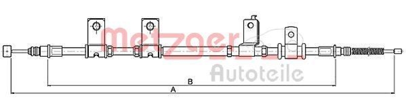 METZGER 17.3505A Seilzug, Feststellbremse für CHEVROLET/DAEWOO hinten links