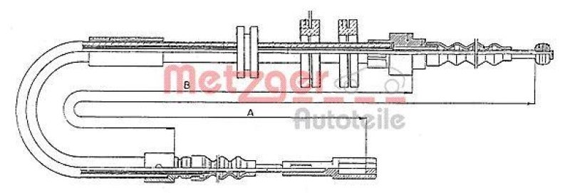 METZGER 10.4091 Seilzug, Feststellbremse f&uuml;r AUDI hinten links