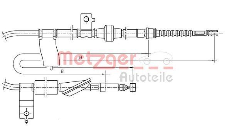 METZGER 17.4017 Seilzug, Feststellbremse für HONDA hinten rechts