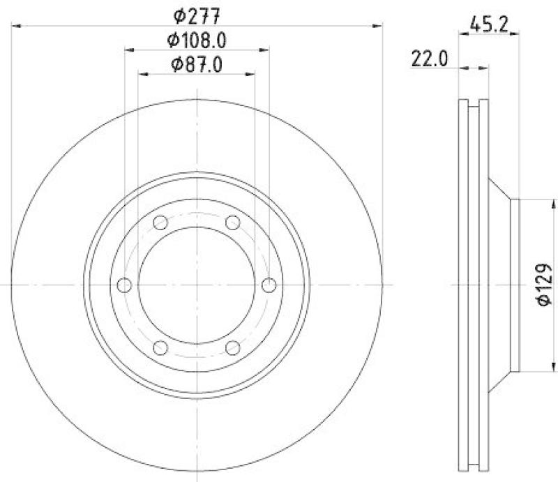 HELLA 8DD 355 113-041 Bremsscheibe für MITSU./HYUNDAI