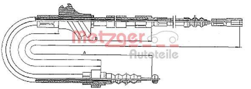 METZGER 10.4094 Seilzug, Feststellbremse für AUDI hinten links/rechts