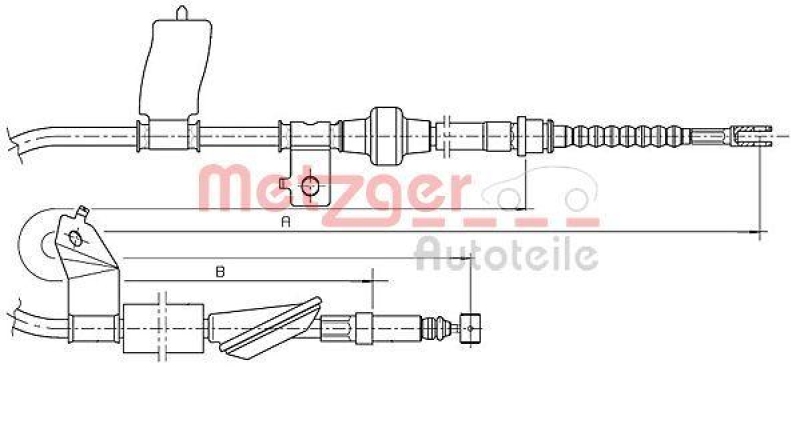 METZGER 17.4018 Seilzug, Feststellbremse für HONDA hinten links