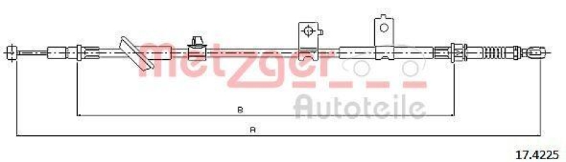 METZGER 17.4225 Seilzug, Feststellbremse für HONDA hinten links