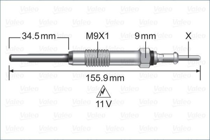 VALEO 345228 Glühkerze ALFA ROMEO, 147