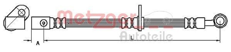 METZGER 4111070 Bremsschlauch für HONDA VA rechts