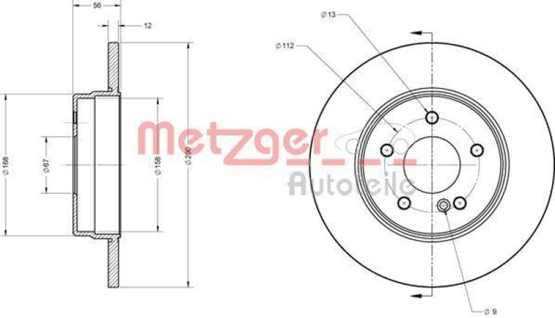 METZGER 6110218 Bremsscheibe Lack/Ks/Ms für MB HA