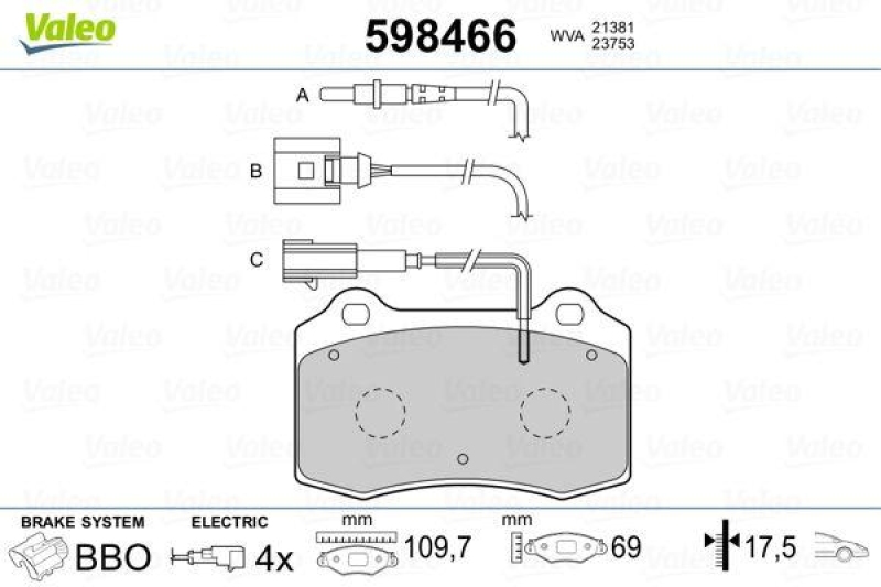 VALEO 598466 SBB-Satz PREMIUM